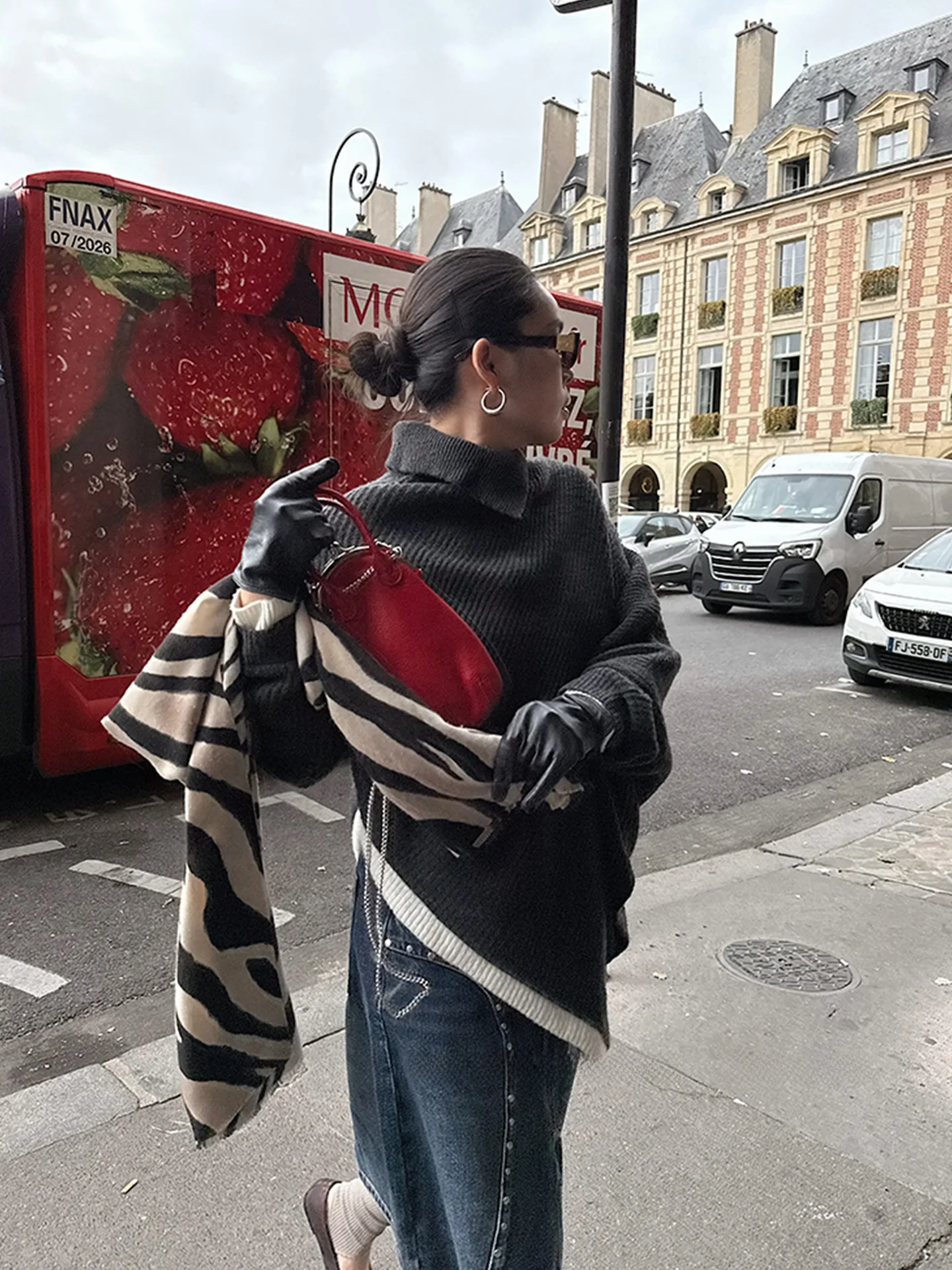 

Bla High Collar Asymmetrical Knitted Sweater Women's Faion Multi-Wear Design Winter New Sle Thi Warm Long Sve Top