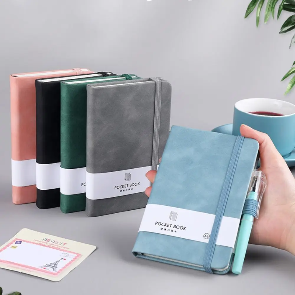 Diary Planner A6/A7 A6/A7 Pocket Notepad with Elastic Band 100 Sheets Portable Mini Notebook Thickening Ins Taking Notes