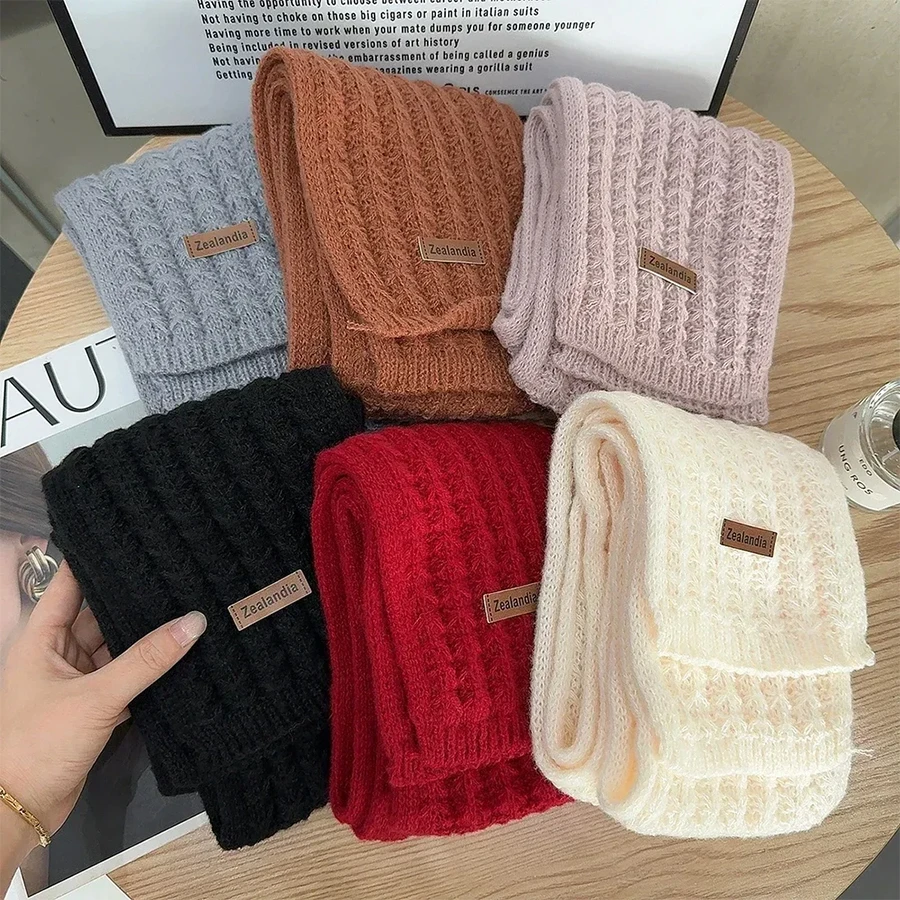 Winterschal für Damen und Herren, dicker Zopfmuster, klobiger langer warmer Schal für Reisen, Büro, warme Kaschmirschals, Halstuch – Detail 5