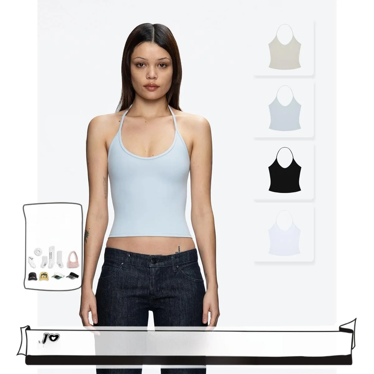 

Синий жилет с тонкими ремешками для малышей U-Ne ort Top, однотонный окрашенный нейлоновый материал, облегающий дизайн Sle Bal