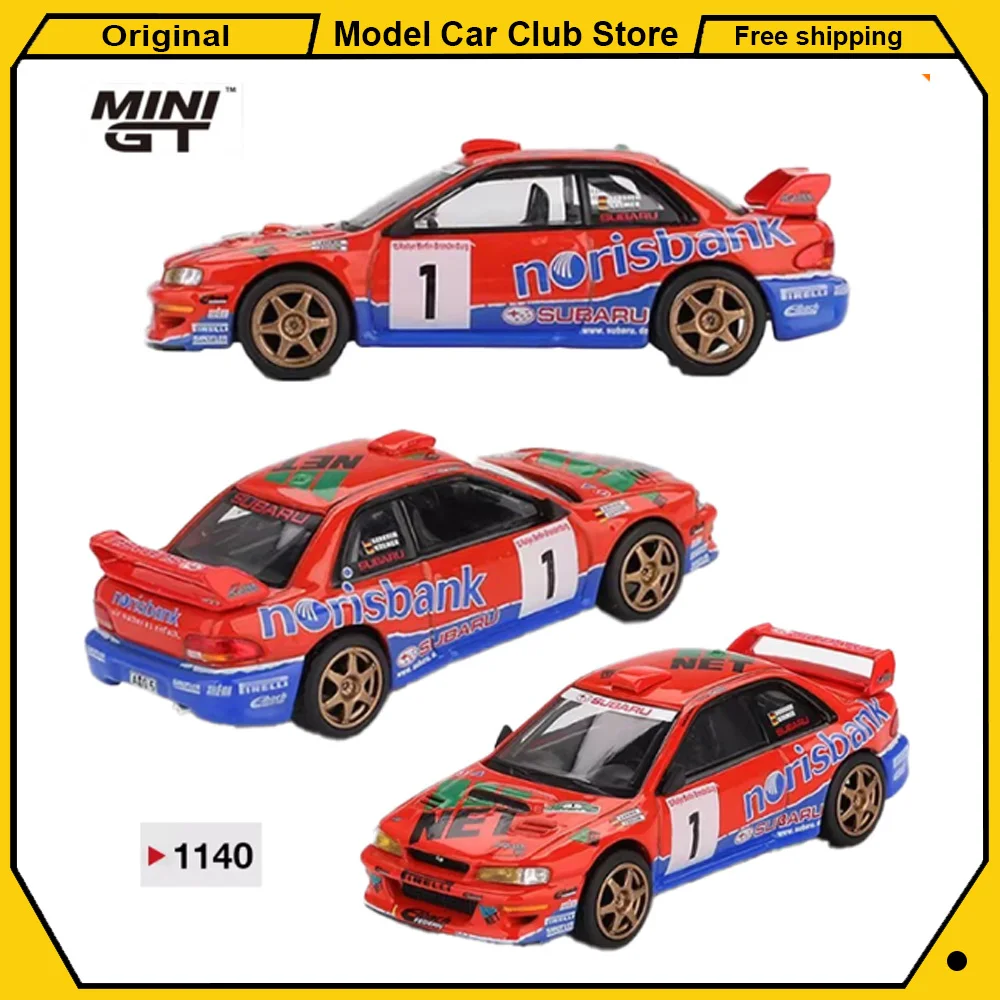 

MINIGT 1:64 #1140 Subaru Impreza WRC97 #1 1999 DRM Roxy Car Alloy Model Miniature Diecast Collection Hobby Desktop Ornament Toys