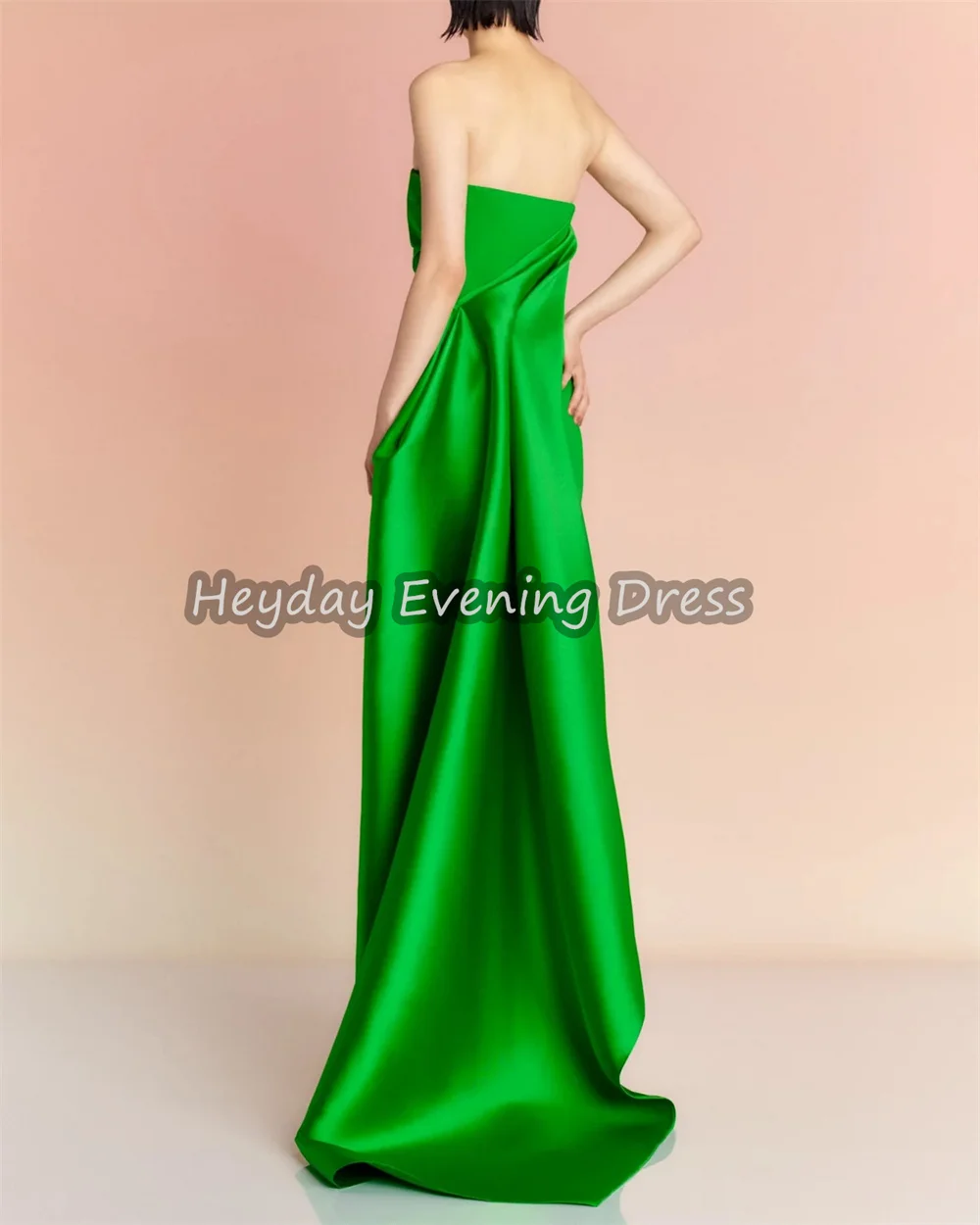 Heyday satynowe proste plisy bez ramiączek suknie wieczorowe bez rękawów dla kobiet 2025 z długością do podłogi prosta drapowana sukienka koktajlowa