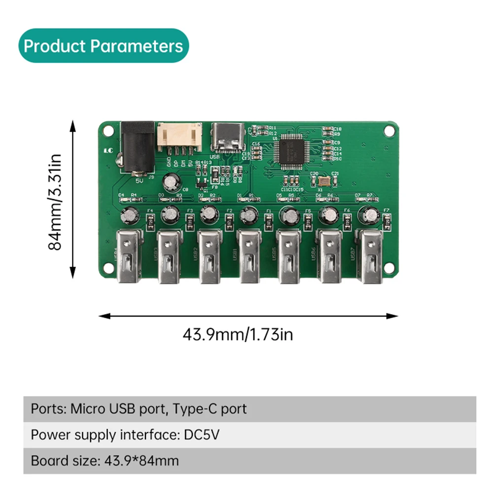 High Speed 7 Ports USB HUB 2.0 Adapter Expander Multi USB Splitter Multiple Extender with LED Lamp Switch for PC Laptop