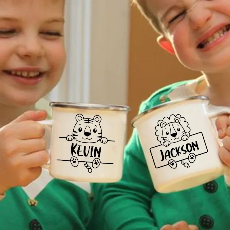 Personalized Mug for Kids Juice Milk Custom Animal with Name Cups for Kids Handle Mugs Birthday Party Favors Children's Gifts