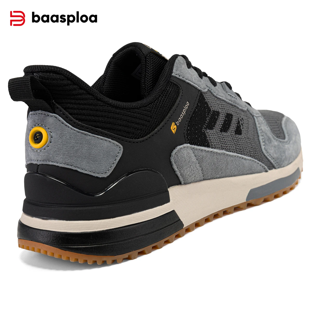 Sapato de caminhada masculino Baasploa, tênis respirável casual, com cadarço, confortável sapato esportivo, antiderrapante, resistente ao desgaste