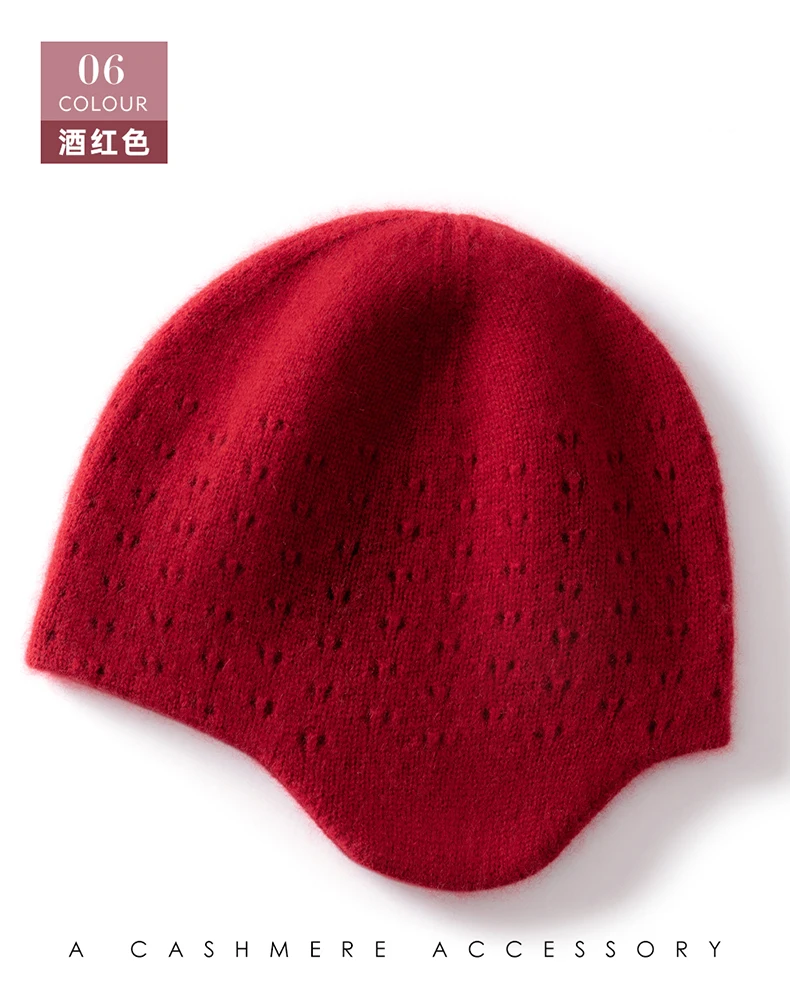 100% Kaschmir Kinder Hut Herbst Winter Koreanischen Stil Gestrickte Baby Nette Wolle Hut Gehörschutz Kopf Hut Jungen und Mädchen hut – Detail 23