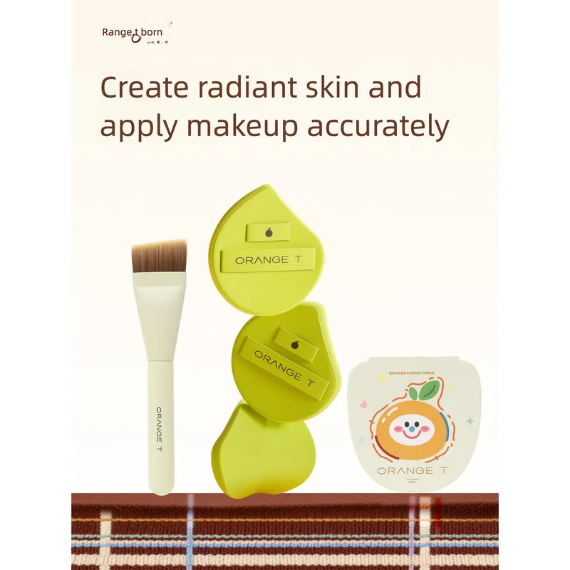 

Orange Tang Water-like Foundation Special Setting Makeup Set Use Non-powder Absorbing Cushion Puff Expands When Wet