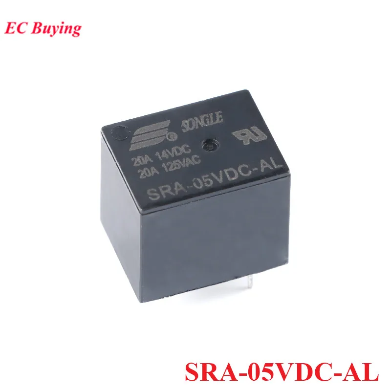 5Pcs/1pc Power Relays SRA-05VDC-AL 5VDC SRA-12VDC-AL 12VDC SRA-24VDC-AL 24VDC DC 5V 12V 24V 20A 4Pin Relais Rele