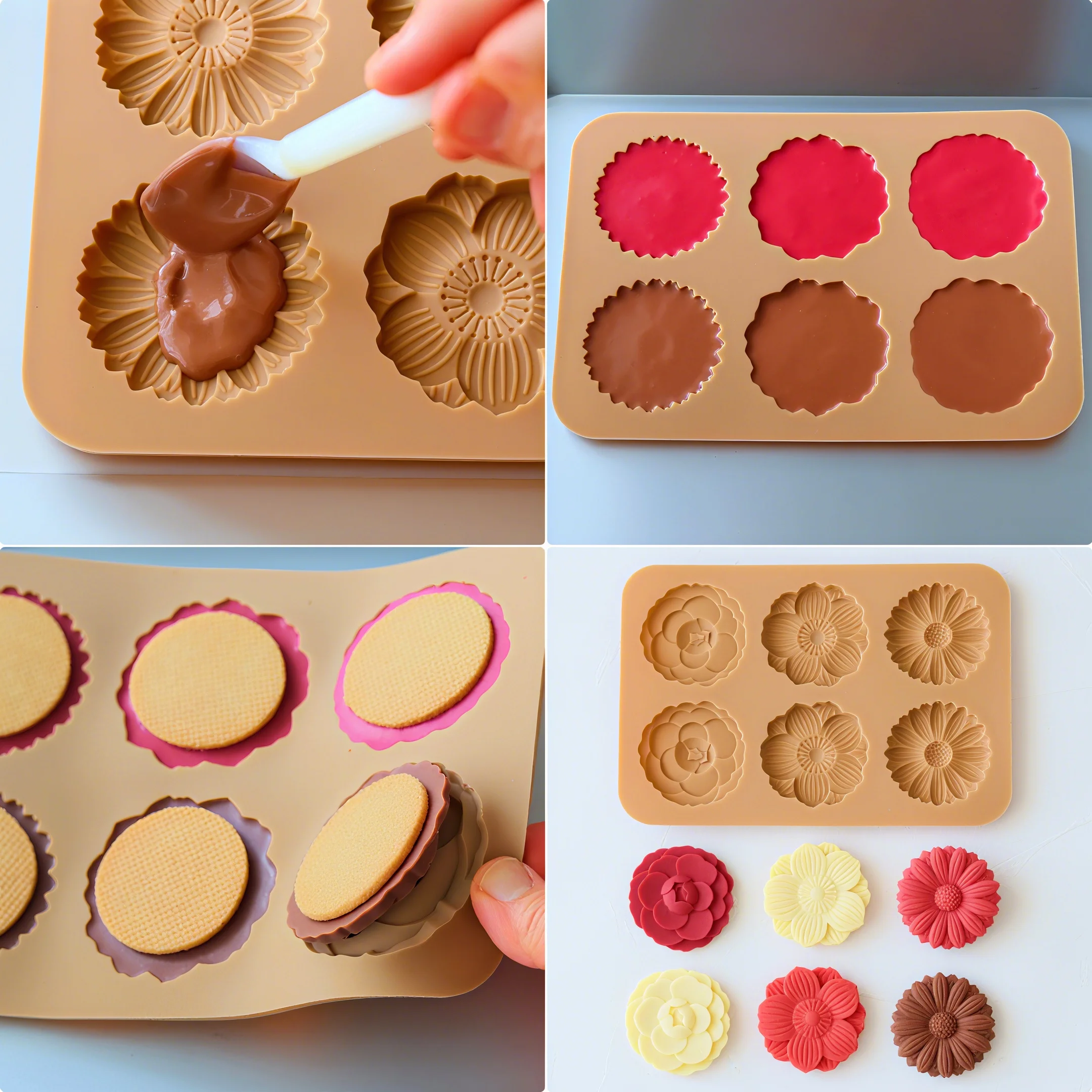 Cute Daisy Flower Pattern Silicone Mold Cookie Cutter Frame Nut Chocolate Mold Pastry DIY Baking Tools Party Decoration Supplier