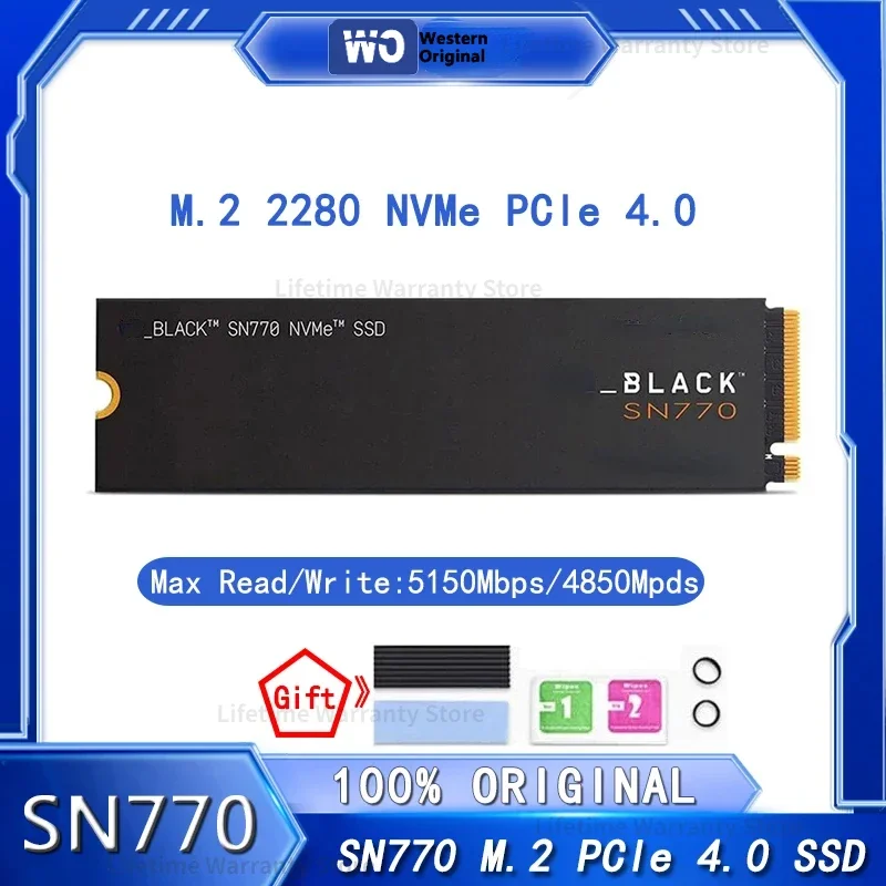 

2024 Latest SN770 NVMe M.2 2280 4TB 2TB 1TB Internal Solid State Hard Disk PCIe 4.0x4 2280 SSD Drive For Desktop PC Laptop PS5