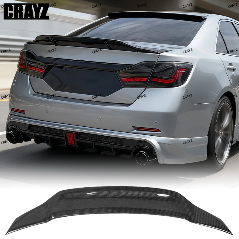 For 2014 2015 2016 Toyota Camry R Style FRP/Gloss Black/Real Carbon Fiber Trunk Lid Boot Car GT Rear Spoiler