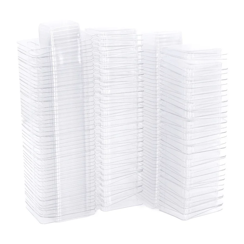 

100PCS Wax Melt Molds Calmshell PET Separate Transparent Hanging Hole Empty Wax Melt Container For DIY Candles Chocolate