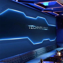 Custom Personalized Tunnel Colorful Neon Lamp Wall paper Extends Visual Space Mural Bar ktv Internet Cafe Background Wallpaper