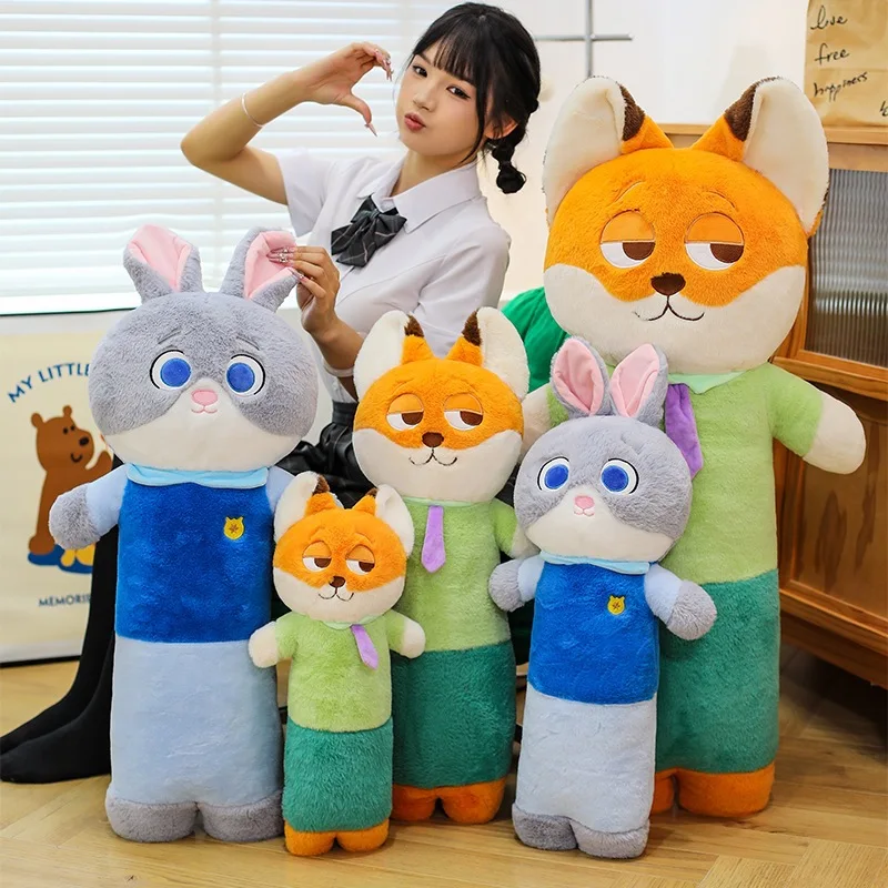 

Новая плюшевая игрушка Zootopia, креативная забавная кукла-лиса-кролик, мягкая длинная подушка, подарок для детей и взрослых, дома