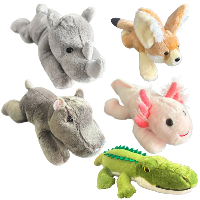 

1 шт., 25 см, милый крокодил, саламандра, Фенек, лиса, носорог, бегемот, плюшевые игрушки, мягкие лежачие куклы, кавайная игрушка, подарок на день рождения