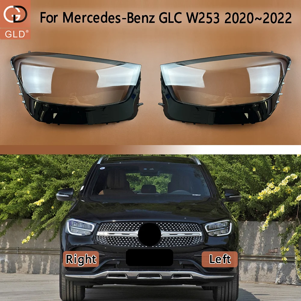 

For Mercedes-Benz GLC W253 GLC200 GLC260 GLC300 2020 2021 2022 Car Front Headlight Cover Lampshade Lampcover Caps Headlamp Shell