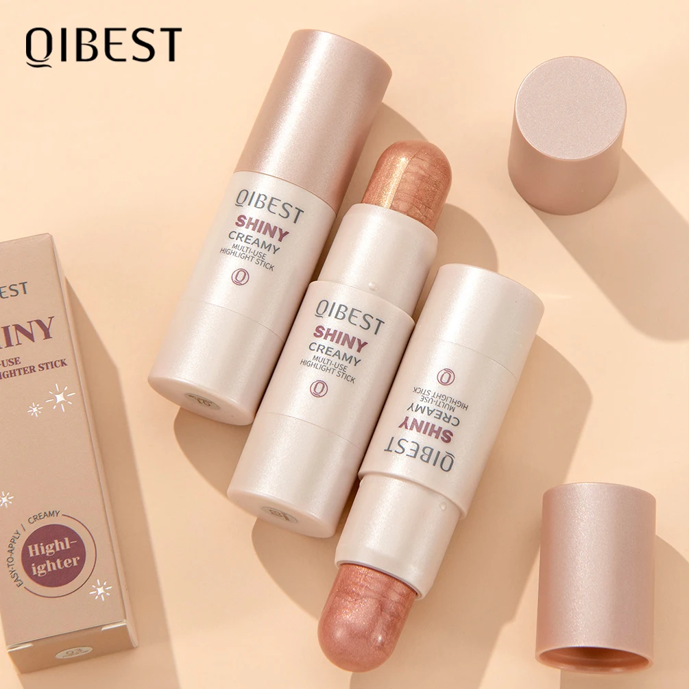 QIBEST 3D Face Brighten Highlighter Bar Makeup Face Contour Bronzer Shimmer Highlighter Stick Concealer Cream Makeup For Women