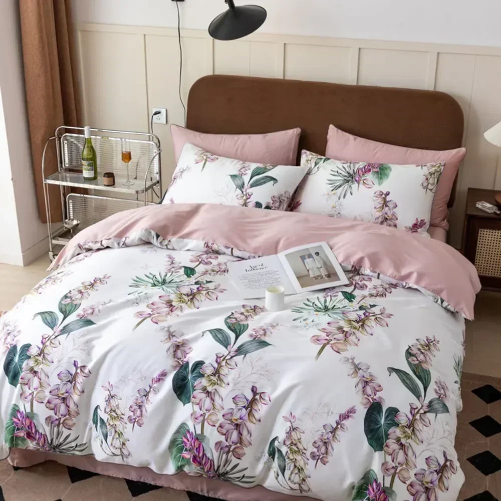 Svetanya Floral print 100 Egyptian Cotton Bedding Set Bed Linen King Queen Europe Double Size Underwear