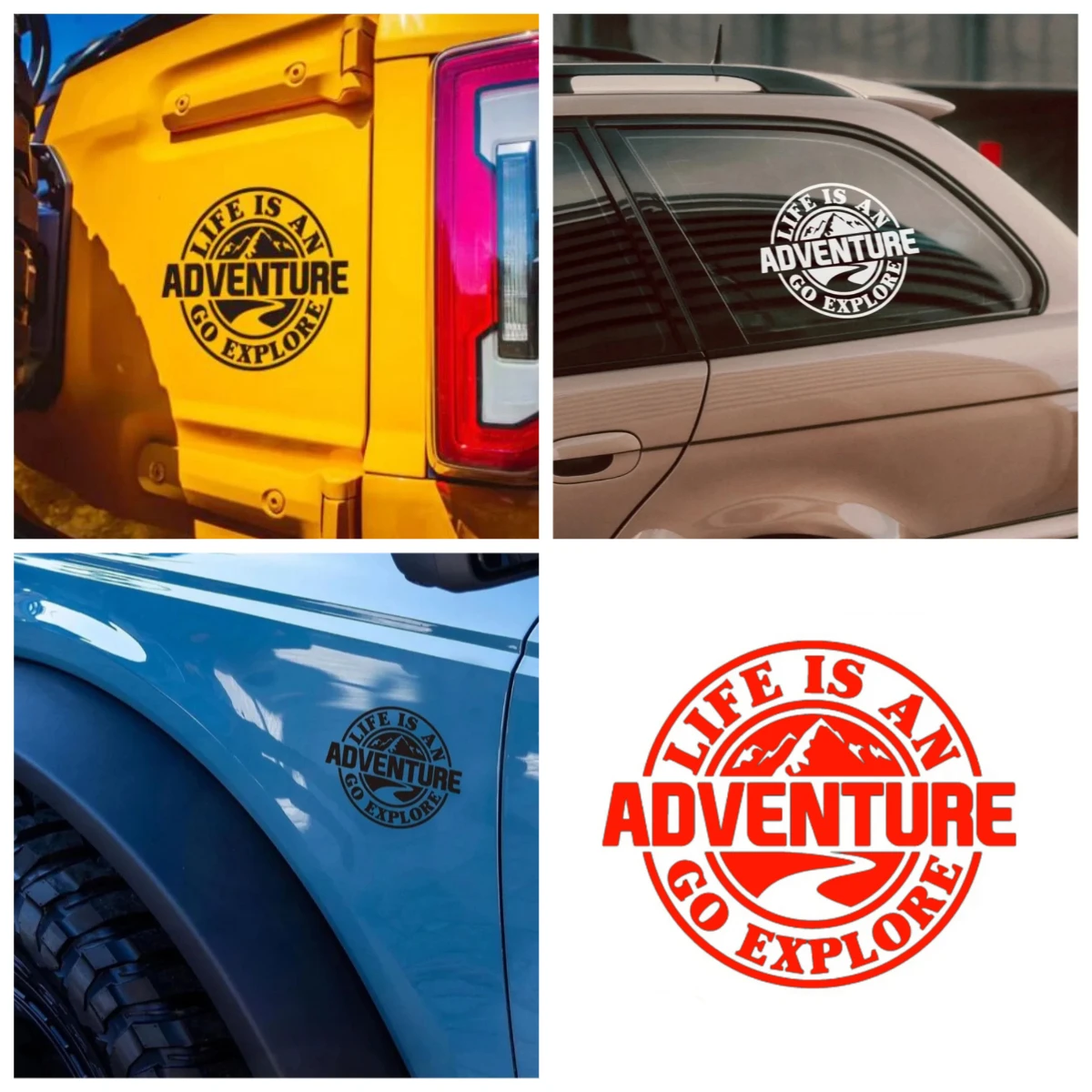 

Life Is An Adventure window glass sticker camping RV off-road adventure motorcycle personalized latte art decorative Car sticker