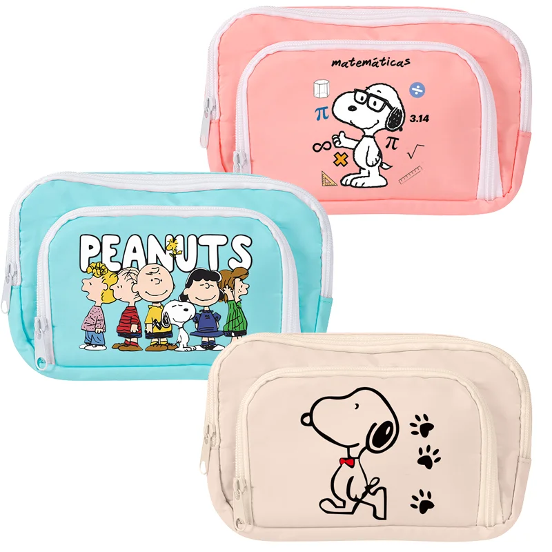 

Snoopys 3-слойный пенал для студентов, большой вместительный чехол для ручек для мальчиков, портативная сумка для хранения, милый чехол-держатель, прочный чехол для девочек с животными