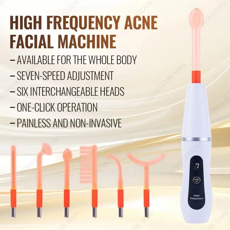 Home Use High Frequency Facial Beauty Wand, Ozone Skin Care Device, Popular Salon Home Facial Skin Tightening Machine
