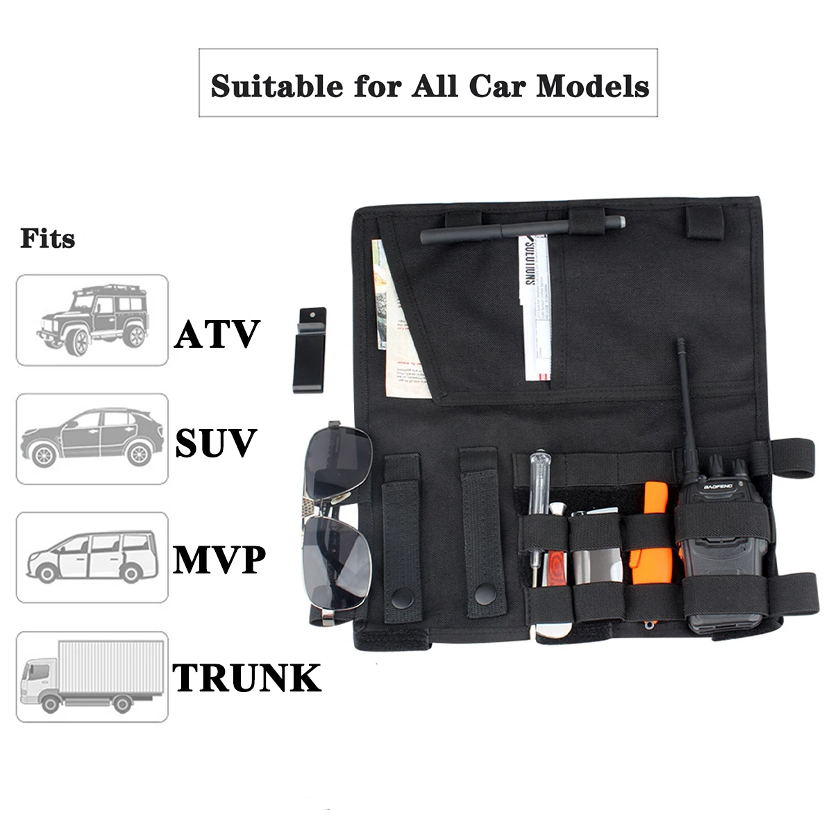 Top Roof Sun Visor Storage Bag Sunshade Holder Organizer for Jeep Wrangler TJ JL JK Gladiator JT 1997-2026 Interior Accessories