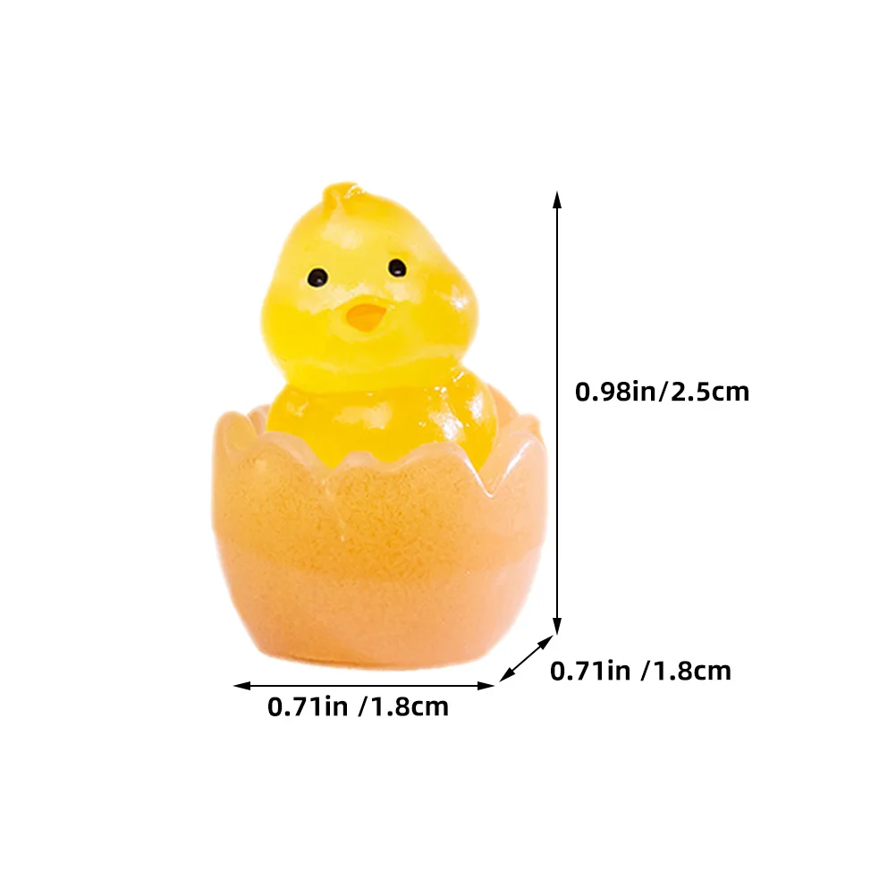 10 قطعة ليلة مضيئة الدجاج بطة شخصيات الراتنج الصغيرة توهج في الظلام حديقة ديكور لمحاكاة المشهد الصغير زخرفة