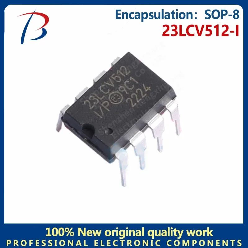 10PCS 23LCV512-I pacote SOP-8 tela de memória impressão 23LCV512