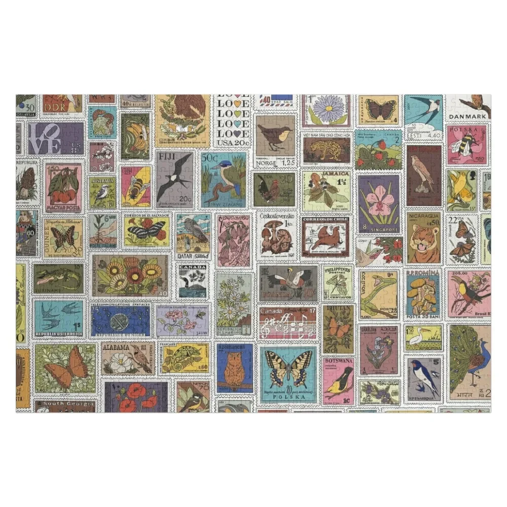 Vintage Stamps II Jigsaw Puzzle Customized Picture Wooden Jigsaws For Adults Picture Wooden Adults Puzzle