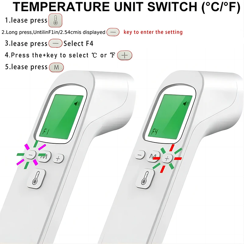 Medical Household Infrared Forehead Digital Non-contact Laser Thermometer LCD Baby Adult Fever Reminder Infant Body