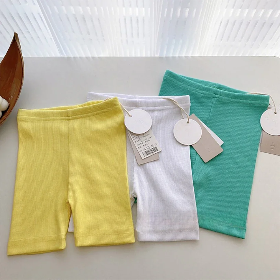 2-8T Kinder Unterwäsche Baby Kleidung Mädchen Candy Farbe Koreanische Hosen Kinder Komfort Sicherheit Böden Sommer Elastische Taille shorts