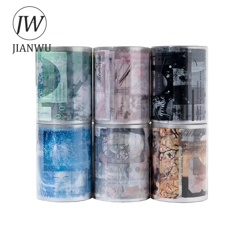 JIANWU 50mm*200cm Hazy Shimmerseries Vintage Border Material Collage PET Tape Creative DIY Journal Scrapbooking Stationery