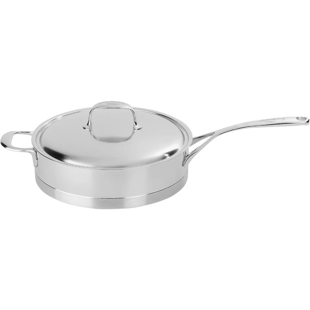 

Atlantis, 11-INCH, 5.1-qt SAUTÉ Stainless Steel Saute Pan with Helper Handle, 4.2 quarts, Silver