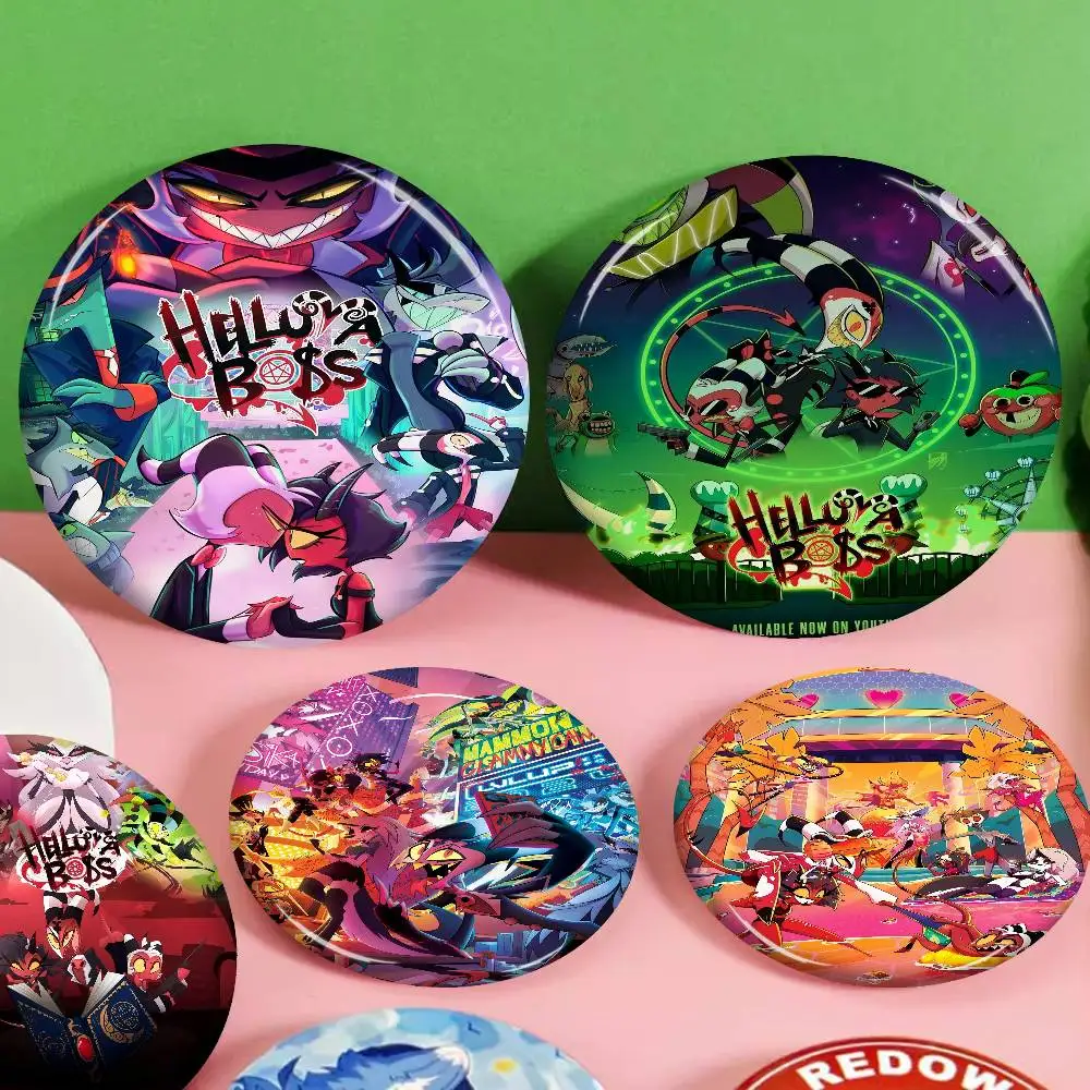 H-Helluva Boss Customizable Soft Button Pin For Women Creative Jewelry Funny Badge Cartoon Lover Hat