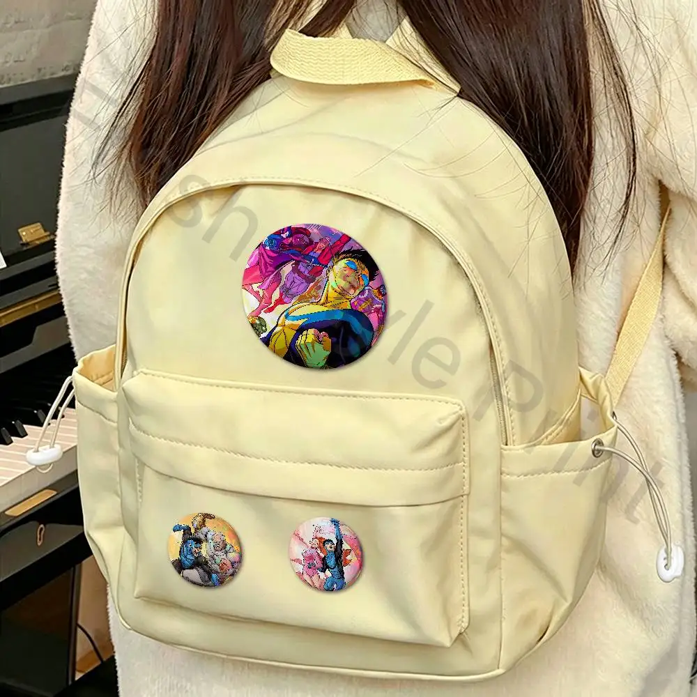 I-Invincible Mark Atom Eve Custom Badges 75mm 44mm 25mm Brooch Backpack Hat Enamel Pins Accessories Toys Gifts