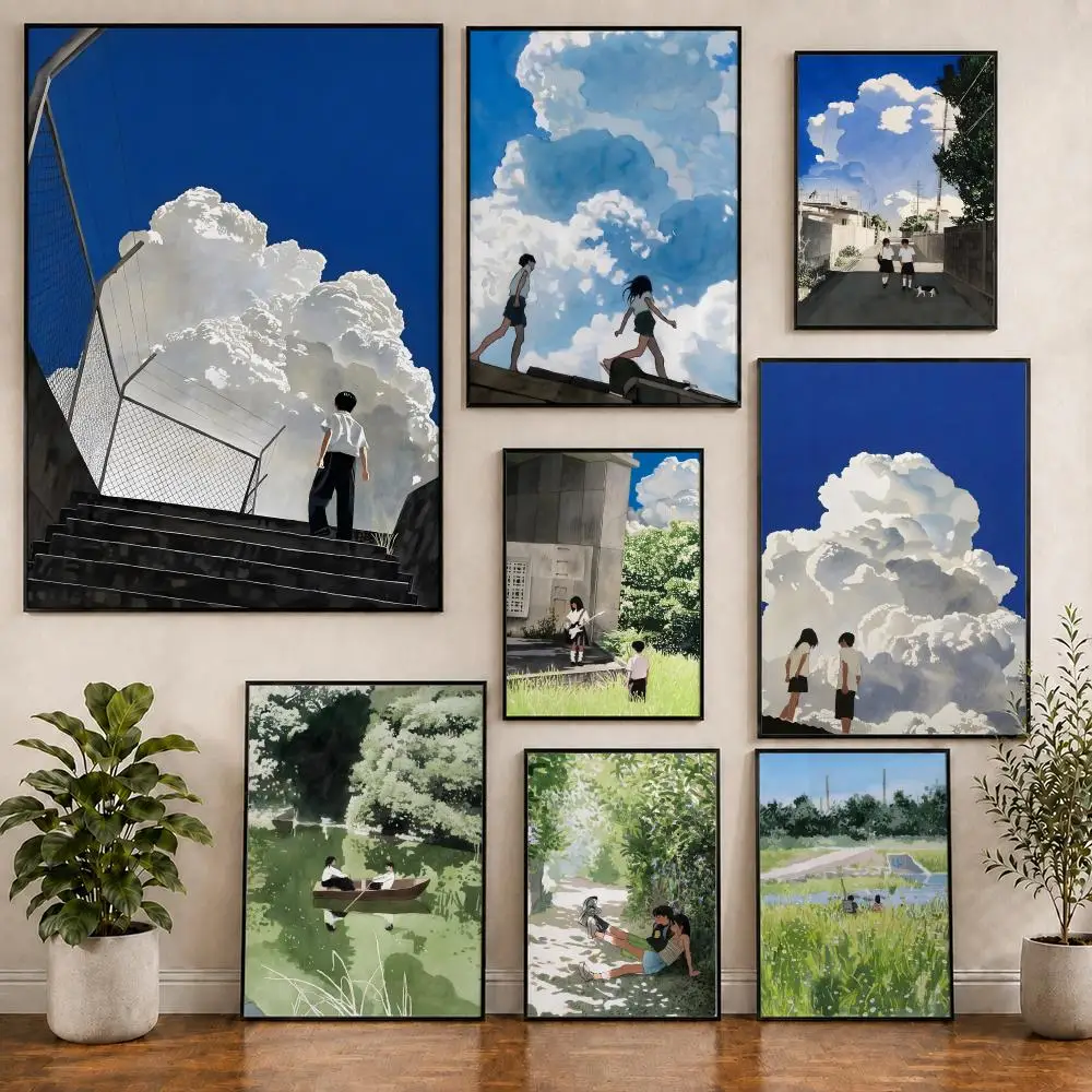 Artist S-Seong R-Ryul Illustration Art Poster PVC HD Peel and Stick Modern Poster Home Office Living Room Dining Room Wall Decor