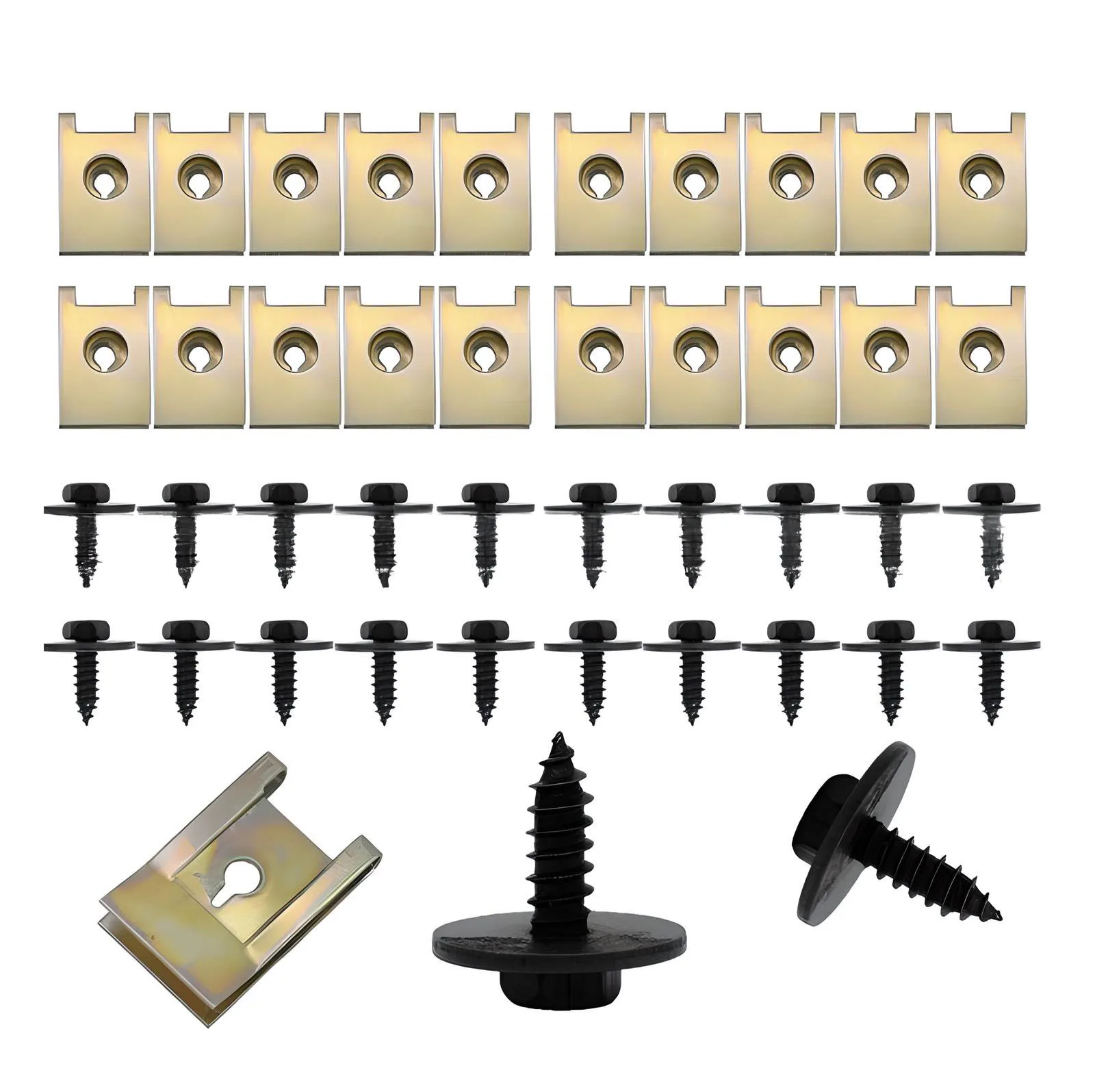 40 STKS Kwaliteit Metalen Auto Schroef Body Spatbord Bumper Retainer U Moer Clips Pakking Fastener Duurzaam Kit Voor BMW E90 E70 F10 E32 E66