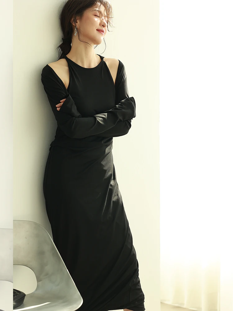 

Molin Women's Slim Fit Long Dr oulder Digging Design Casual High Waist H-ape Faionable Inner Wear Outerwear Dr