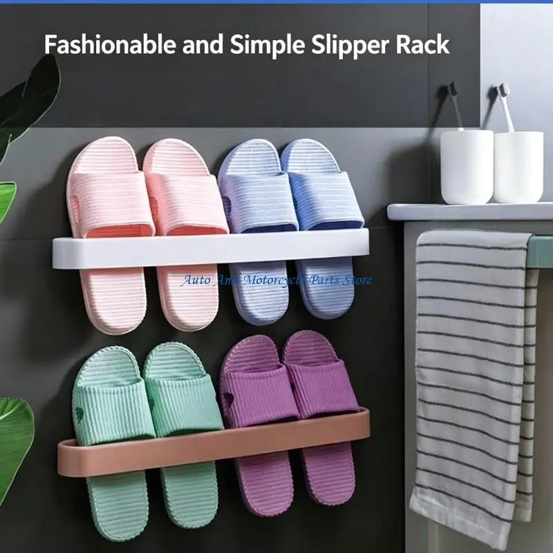 P9FD Wall Mounted Shoes Rack Plastic Shoe Holder Shoe Hanger Shelf for Door Bathroom