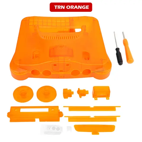 Transparent Orange Purple For Nintend N64 Replacement Housing Shell Case Retro Video Game Console Transparent Protector Box