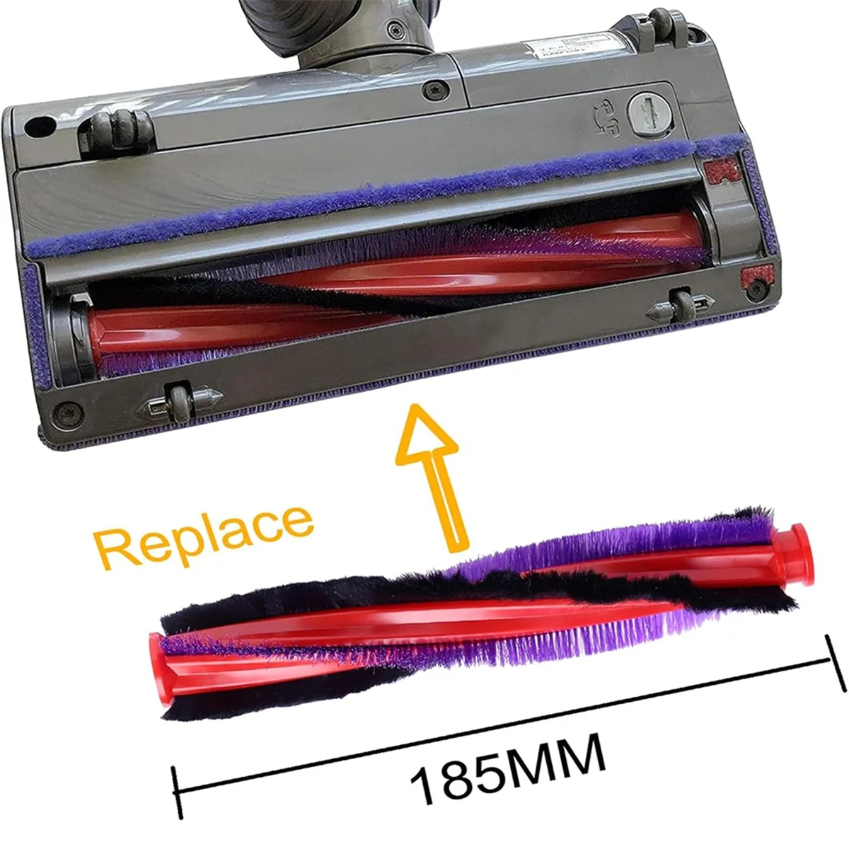 Vend 185mm V6 ブラシロール ダイソン V6 DC59/DC62/SV03 掃除機交換用回転ブラシ、ぬいぐるみストリップ交換用