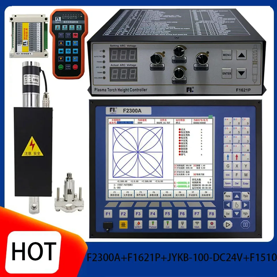 

F2300A plasma controller kit+F1621P arc voltage regulator CNC system THC+elevator kit JYKB-100-DC24V-T3-F1510