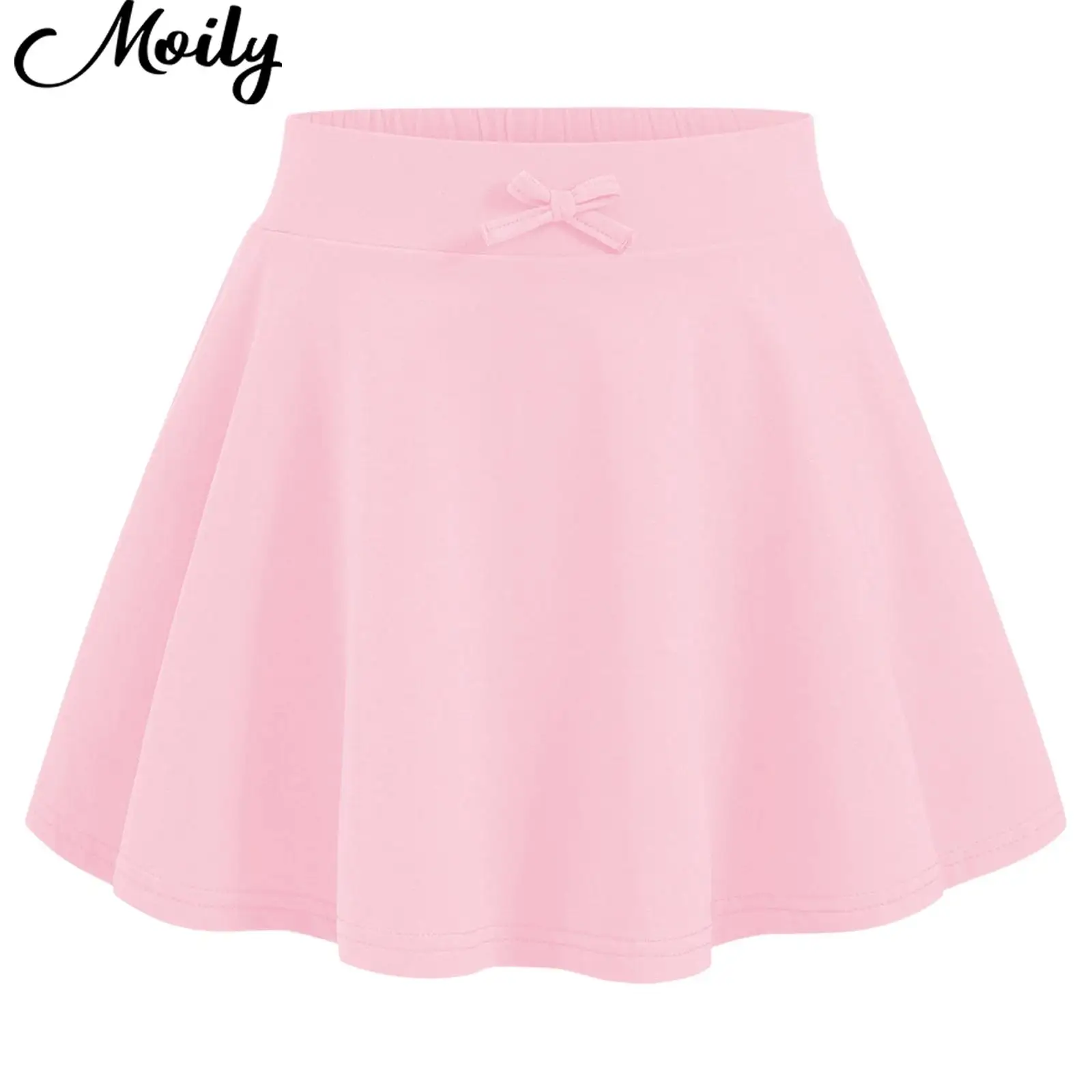 

Quickly Dry Cute Bowknot A-Line Flared Skirt for Kids Girls Elastic Waistband Athletic Skirts for Tennis Golf Sports Active Wear