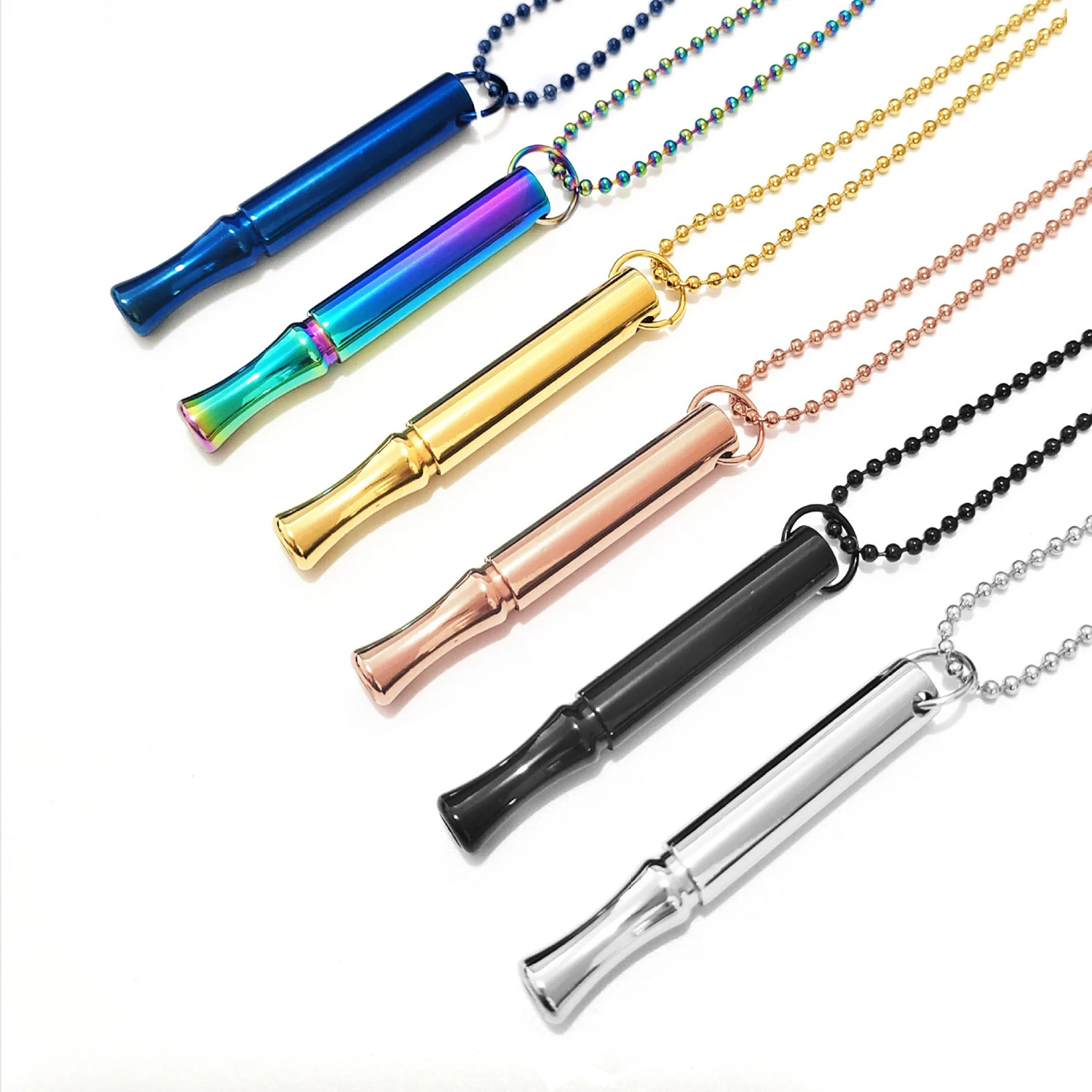 Necklace for Women Men Mindfulness Breathing Relief Anxiety Long Pendant Stress Panic Attack Relief Stainless Steel Breathlace