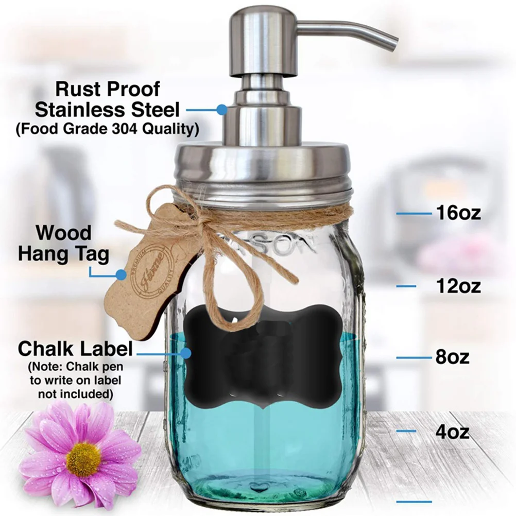 

2Pcs Stainless Steel Soap Dispenser Pump Replacement Lid for Bathroom Kitchen Farmhouse Leak Proof Lotion