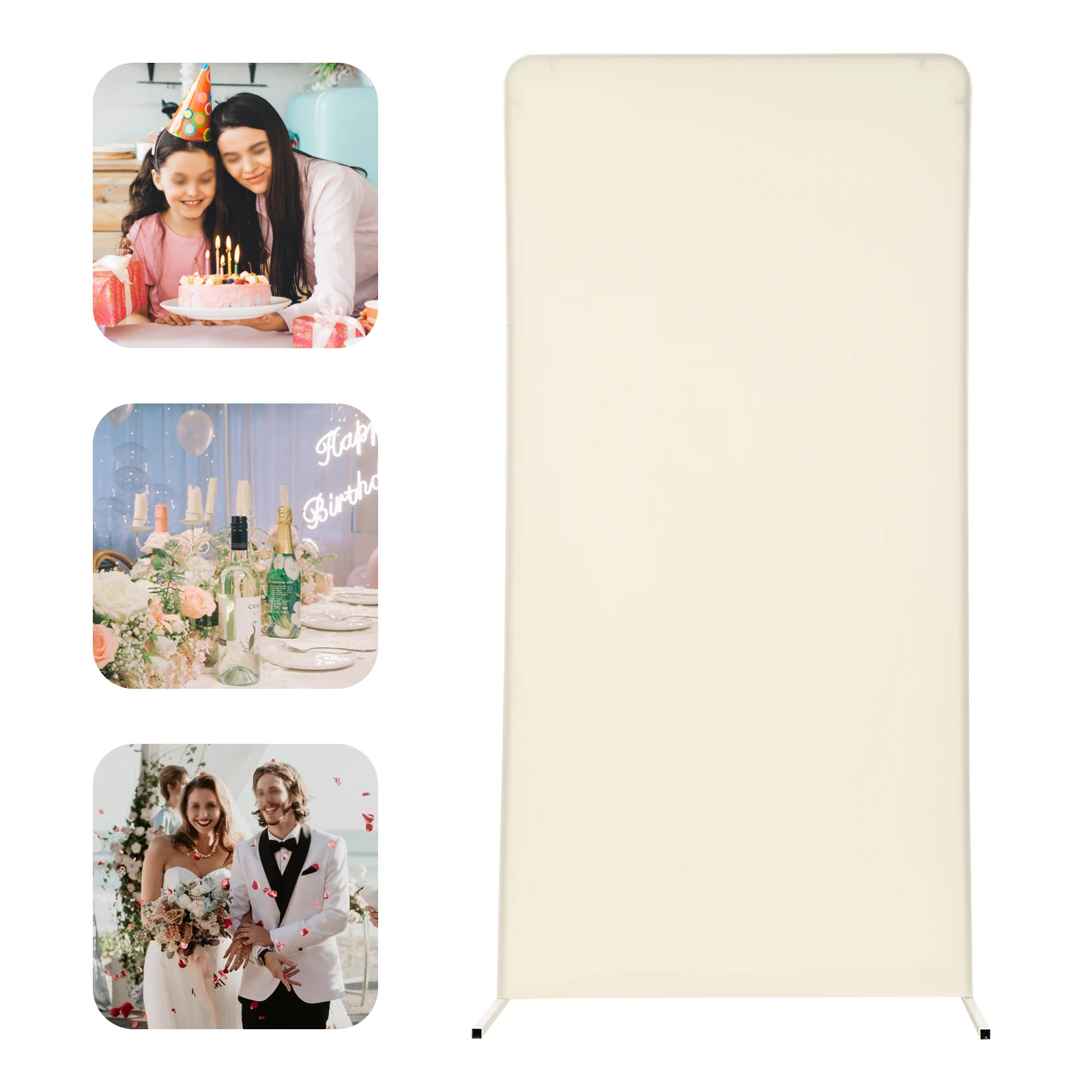 

1*2m Portable Wedding Backdrop Stand - Sturdy Rectangle Frame with Elastic Cover for Garden Wedding Decorations