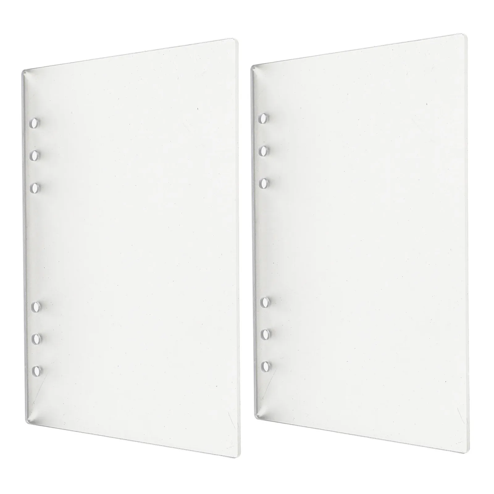2Pcs A6 Acrylic Notebook Cover Refillable 6-Ring Binder Shell Frosted Shell Planner Cover for Budget Journal DIY