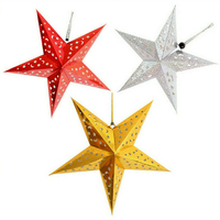 1pc Colorful Hanging Star Lantern 3D Pentagram Lampshade Christmas Ornament