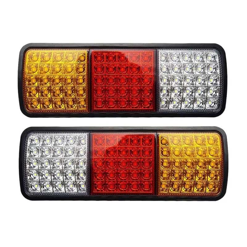 2Pcs 12V 75 LED Waterproof Taillights For Truck RV Van Bus Trailer Lights Signal Indicator Brake Stop Reverse Lights