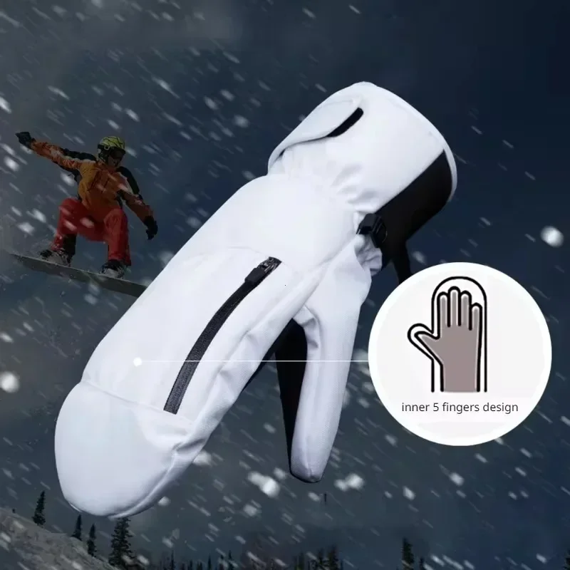 Gants de ski d'hiver imperméables pour snowboard, écran tactile, gants de neige thermiques épais pour hommes et femmes, mitaines chaudes pour motoneige